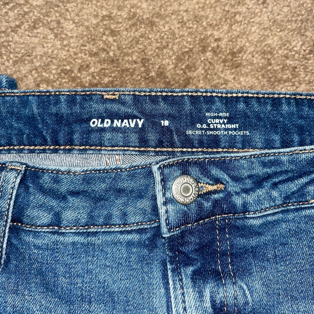 NWOT Old Navy Curvy High-Waisted OG Straight Ankle Jeans Size 18 - Picture 5 of 6